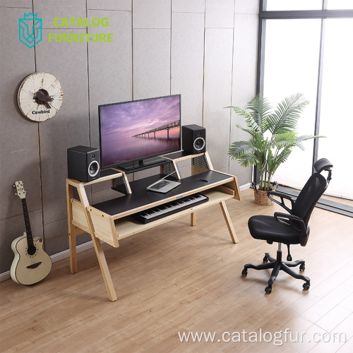 MDF wood studio desk music workshop station with keyboard stand